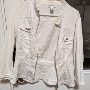 White House Black Market Cream Utility Jacket